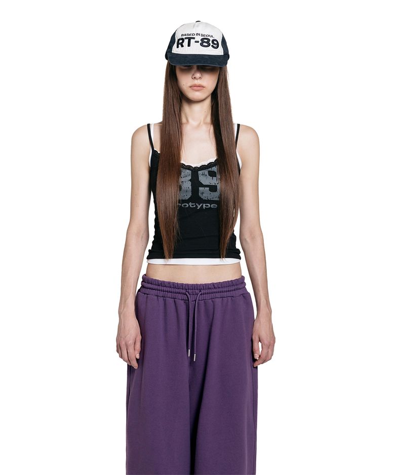 Crack Logo Lace Sleeveless - Black