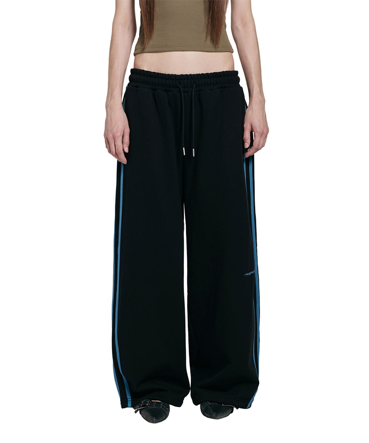 로타입(ROUGHTYPE) Line Point Logo Sweatpants - Black