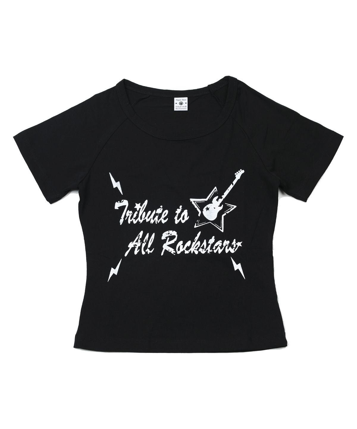 히피하우스(HIPPIE HAUS) Tribute To All Bassists Raglan Core essential curve t-shirt - Black