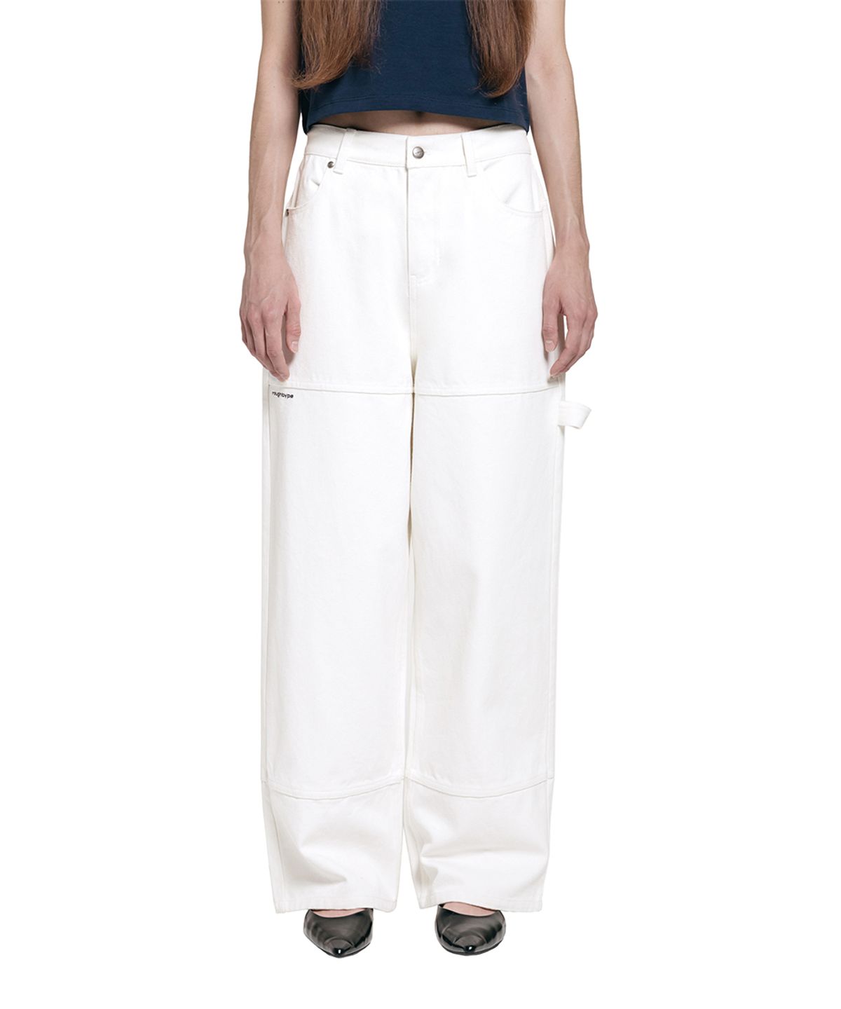 로타입(ROUGHTYPE) Drop Line Oxford Pants - Ivory