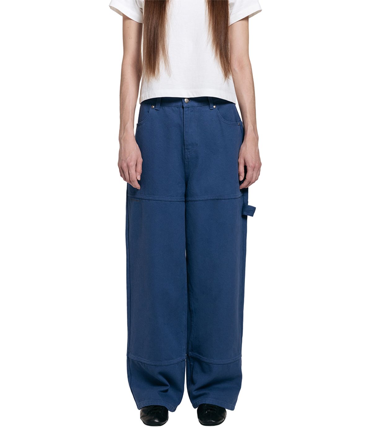 로타입(ROUGHTYPE) Drop Line Oxford Pants - Blue