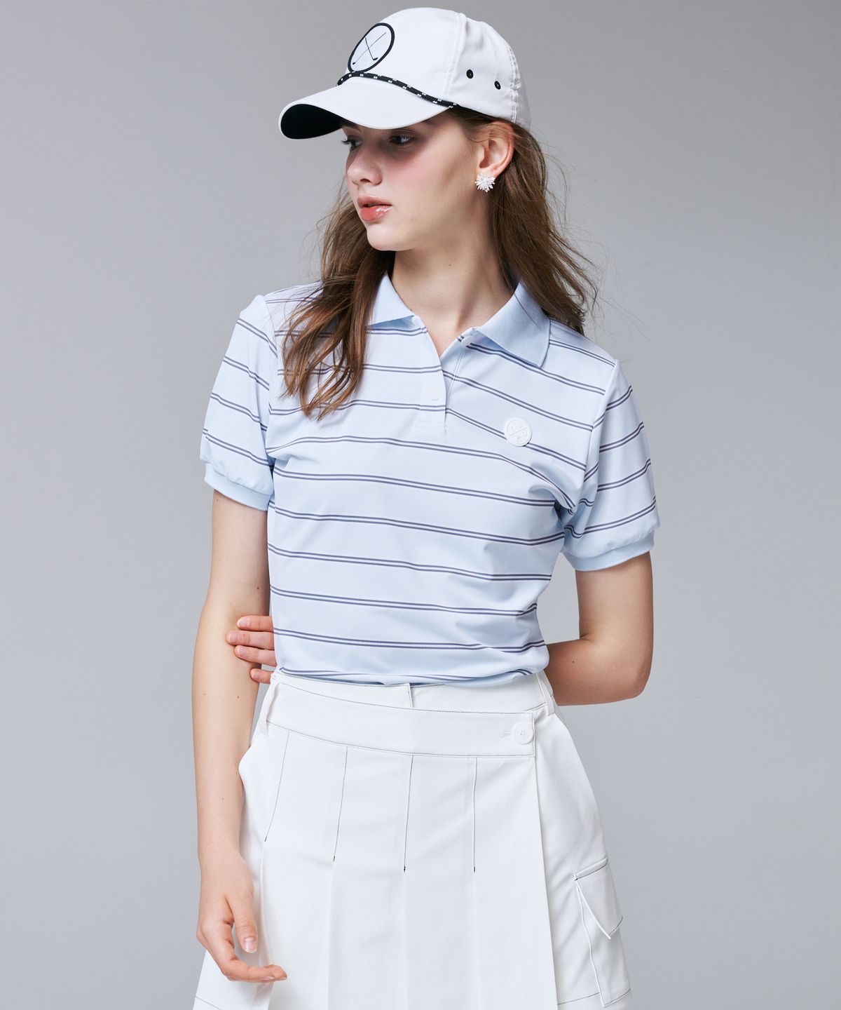 크림골프(KLIMGOLF) 스트라이프 프린트 티