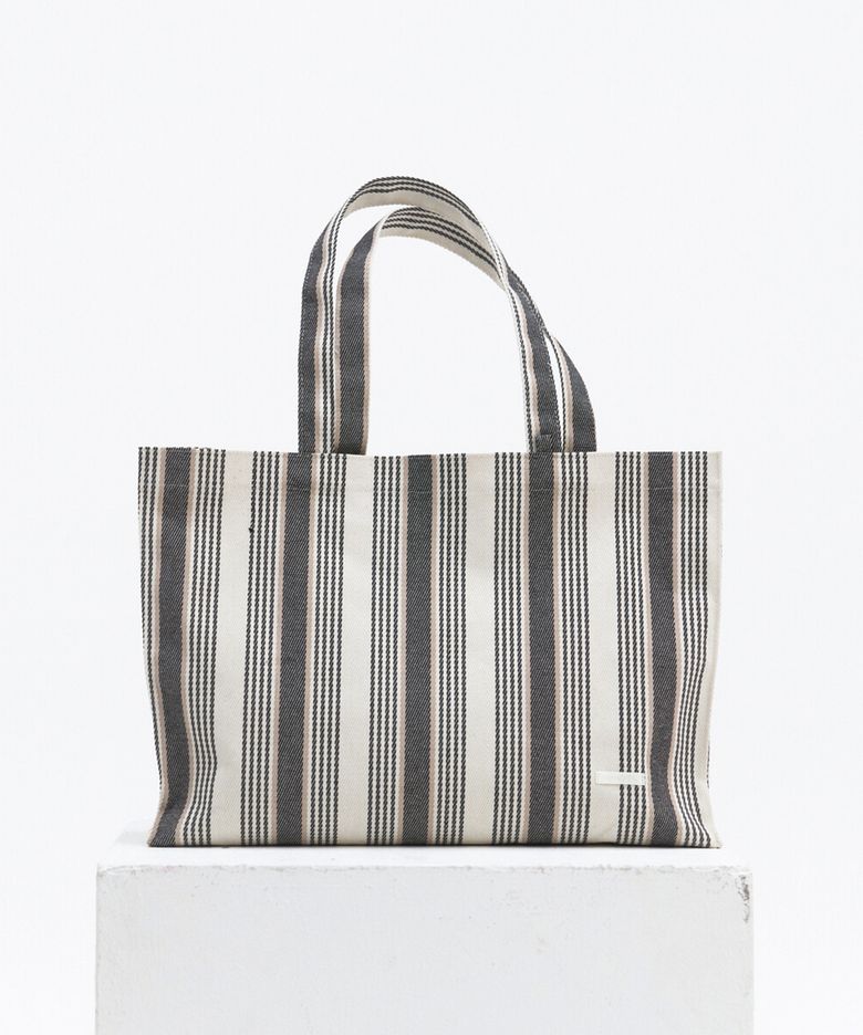MARKET TOTE BAG - BLACK STRIPE