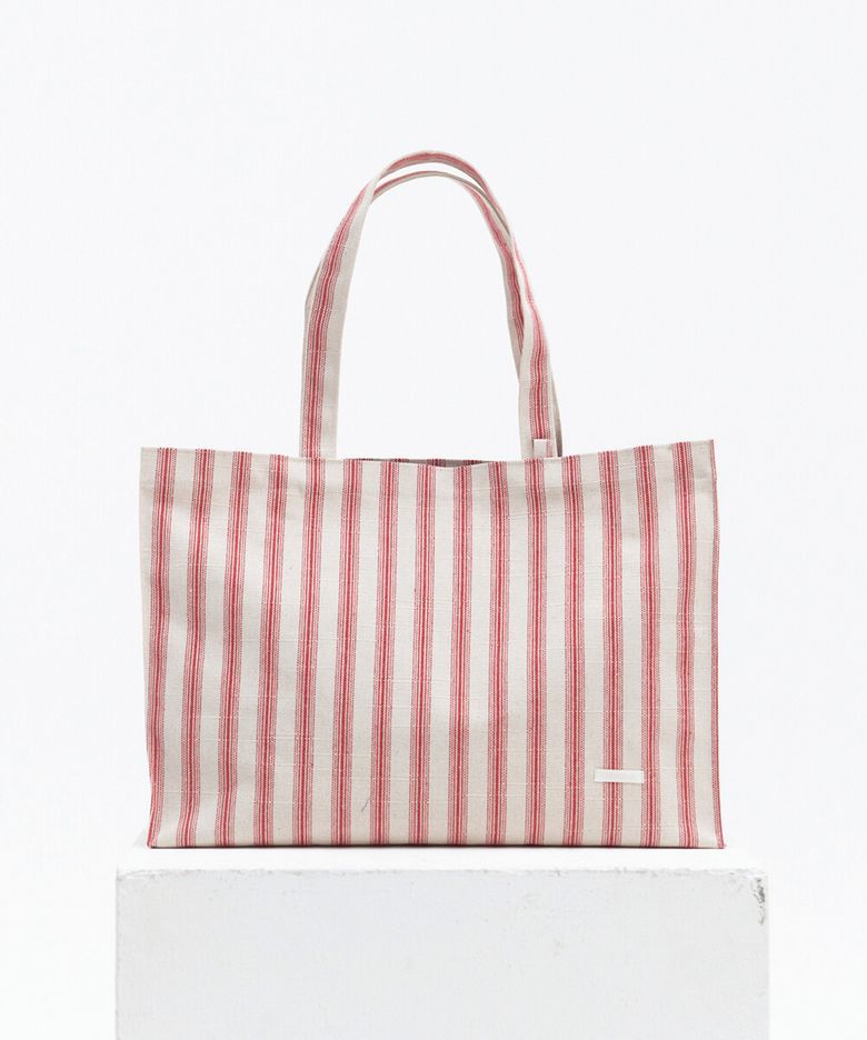 MARKET TOTE BAG - RED STRIPE