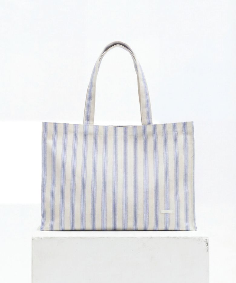 MARKET TOTE BAG - BLUE STRIPE
