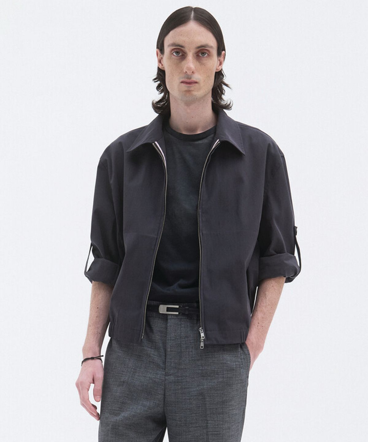 윈더(WINDER) SLEEVE TAB BLOUSON - WASHED NAVY