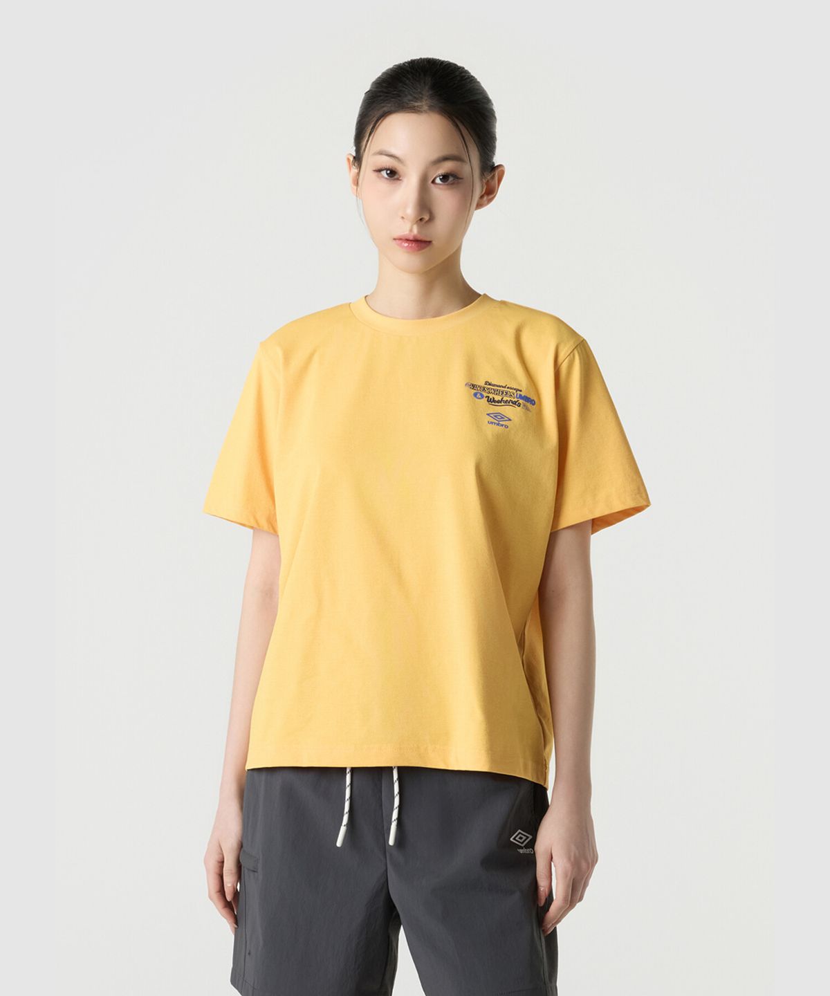 엄브로(UMBRO) [QUICK-DRY] 다이아몬드 이스케이프 자동차 프레쉬 반팔 티셔츠  옐로우 UR223CRS59
