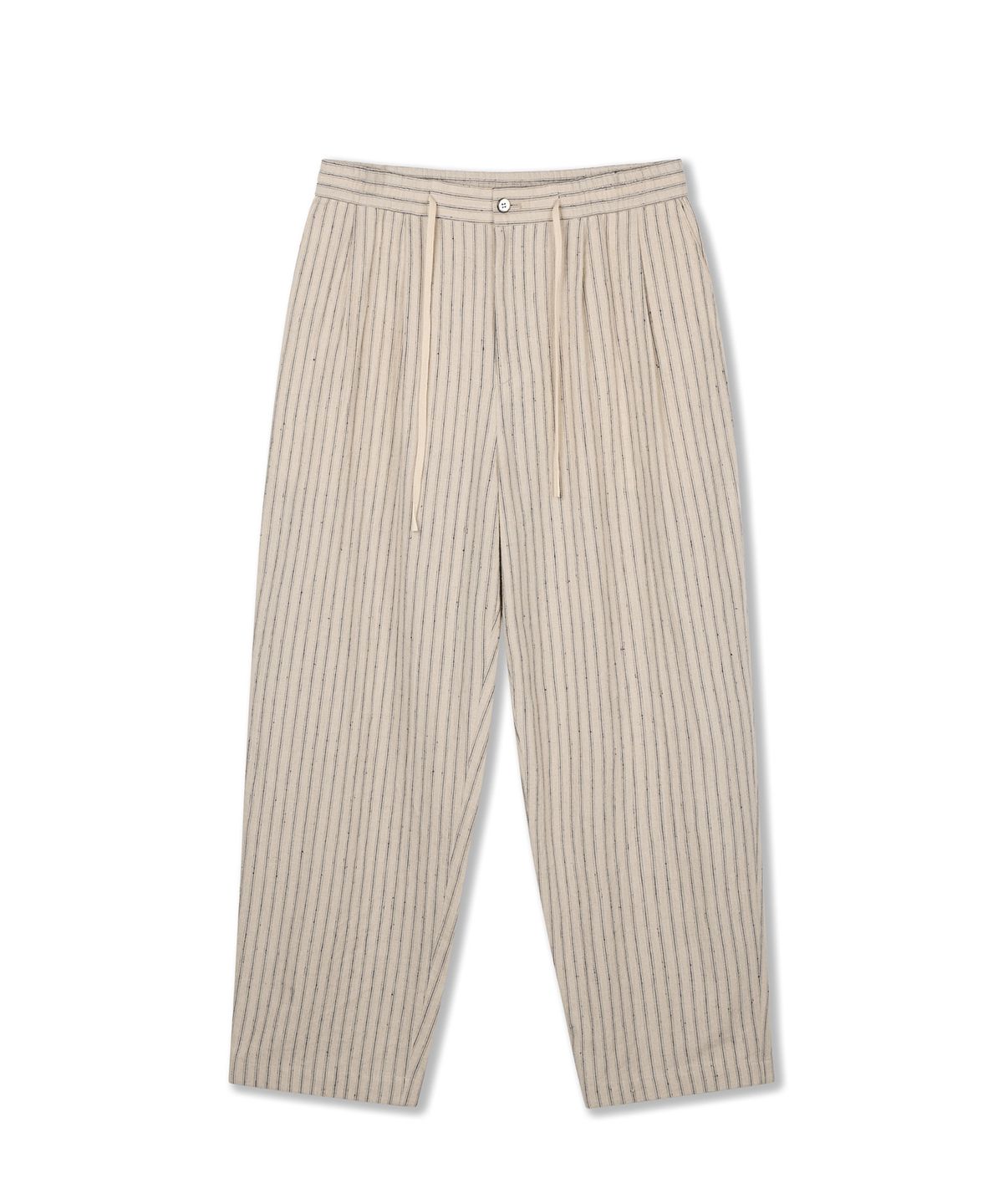 라이즈앤빌로우(RISE&BELOW) 330 리넨 투플리츠 이지 팬츠 LINEN STRIPE