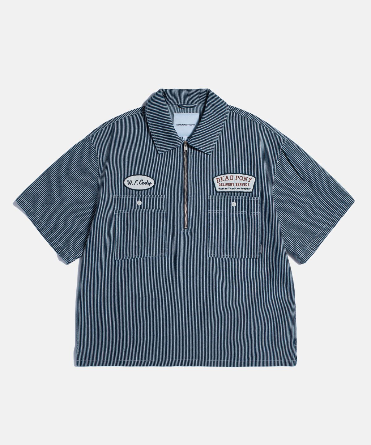 에스피오나지(ESPIONAGE) Hickory Half Zip Work Shirt Dark Indigo