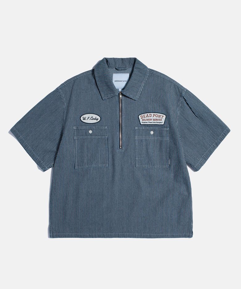 Hickory Half Zip Work Shirt Dark Indigo