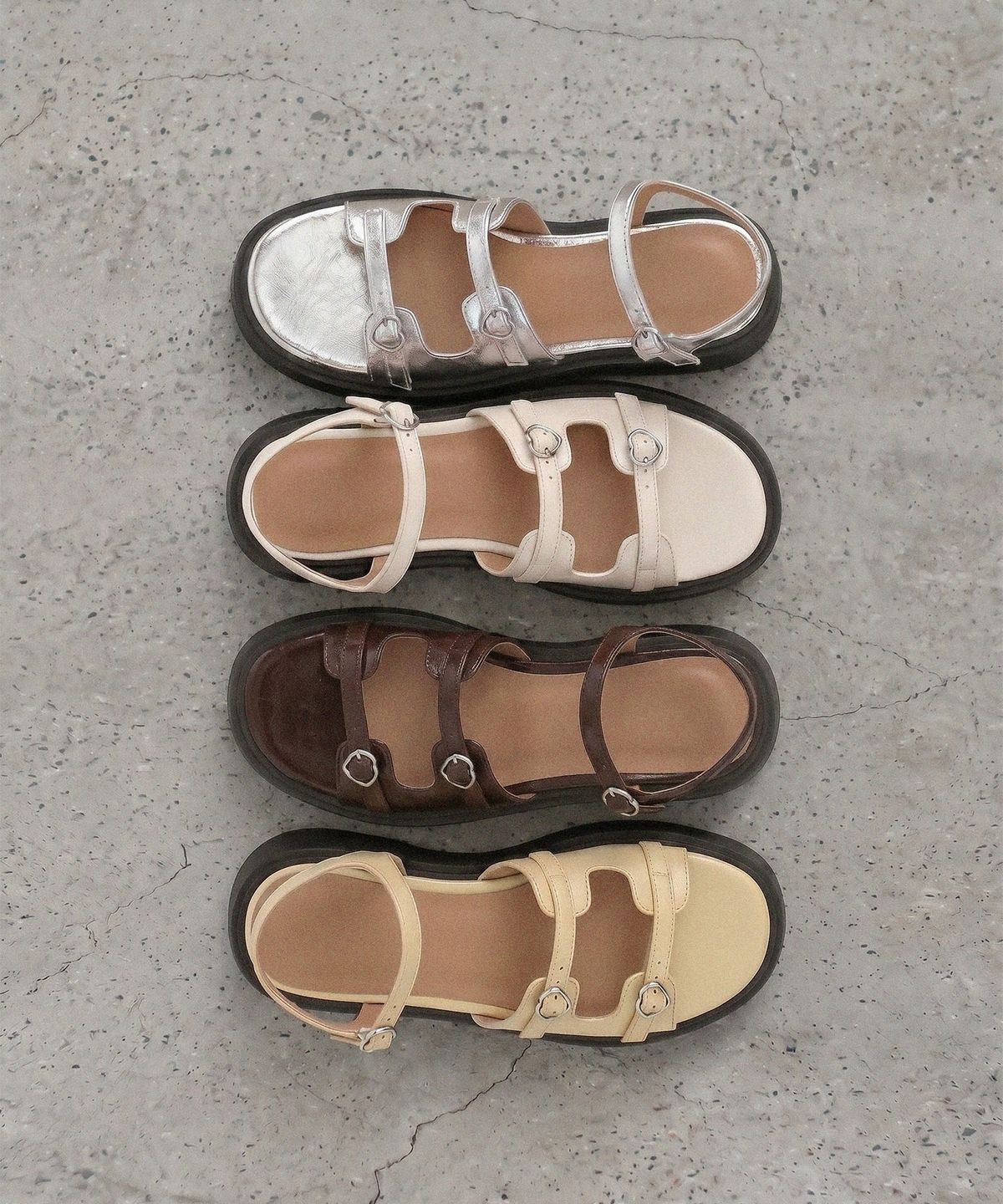 에이티티(ATT) Triple Heart Strap Platform Sandals (att6003)