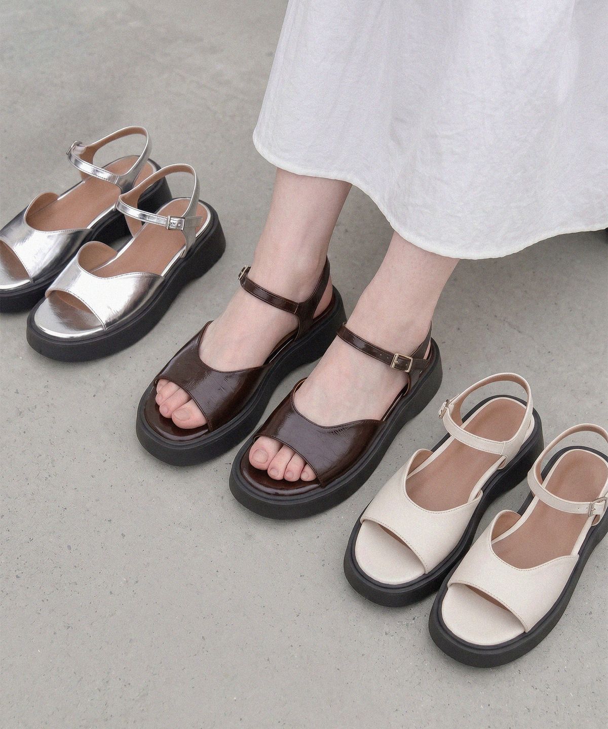 에이티티(ATT) Chunky Platform Strap Sandals (att6005)