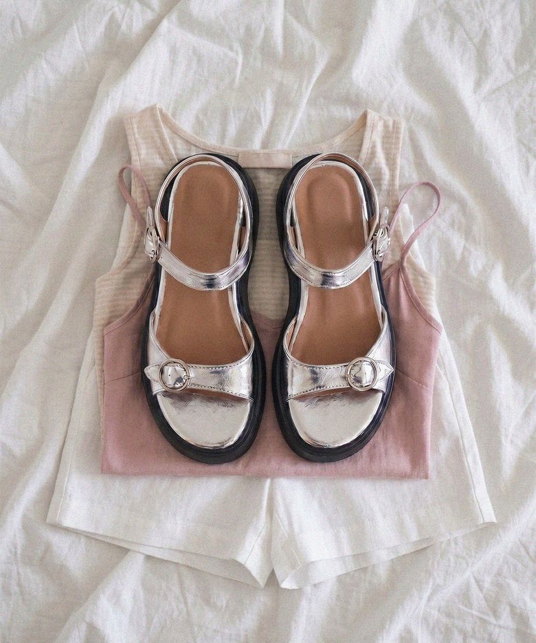 Double Buckle Strap Platform Sandals (att6009)