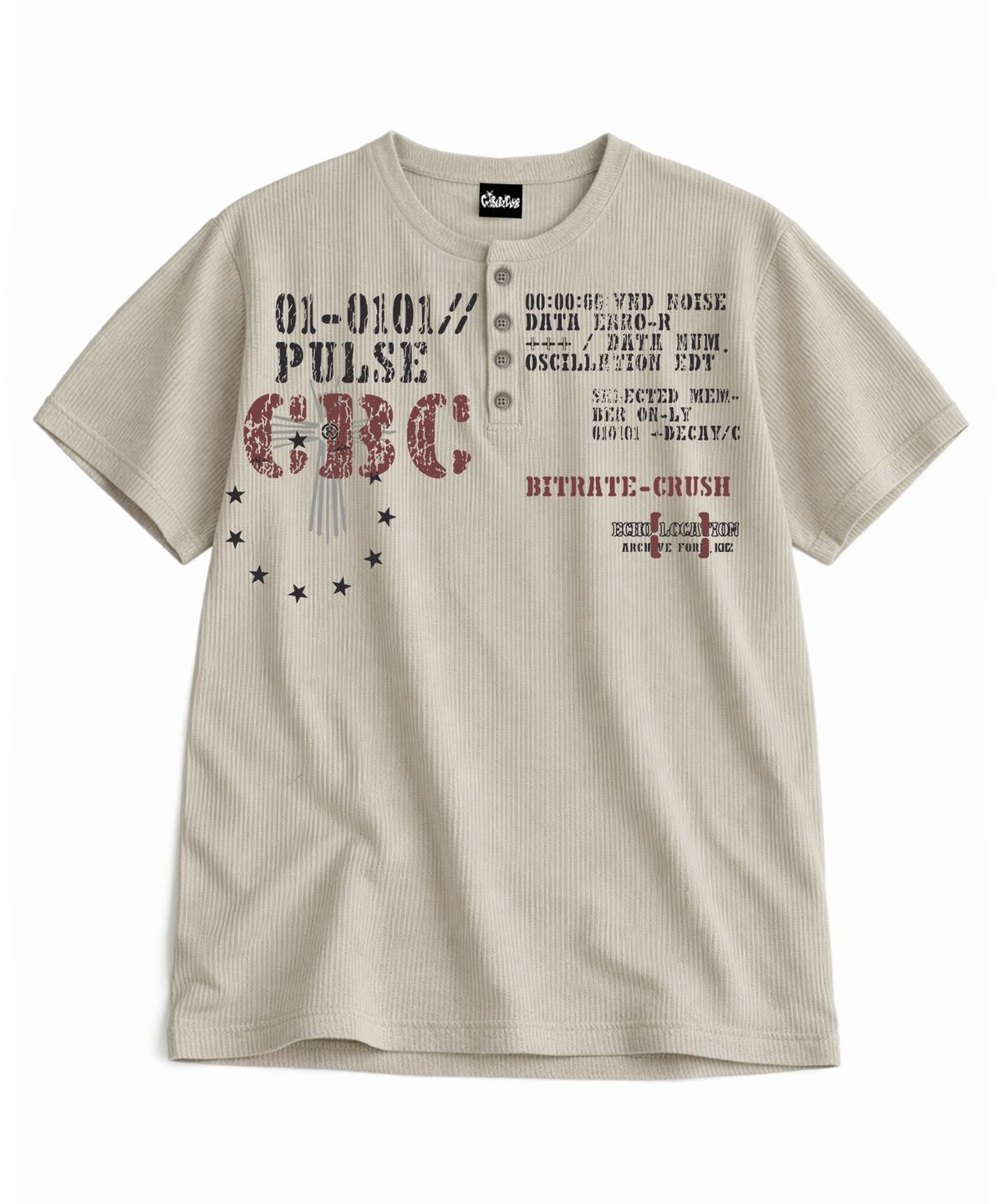 크라이베이비클럽(CRYBABYCLUB) pulse CBC 와플 헨리넥 반팔티