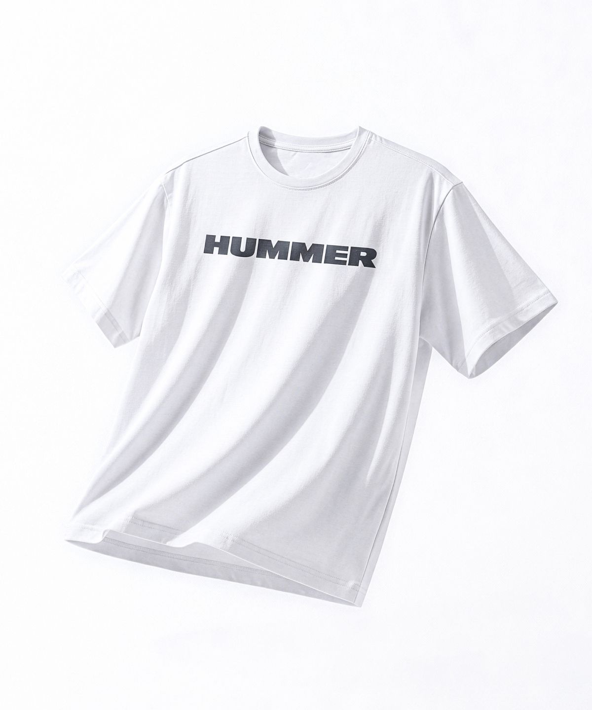 험머(HUMMER) [190g] 시그니처 레터링 로고 코튼 쿨 반팔 티셔츠 화이트