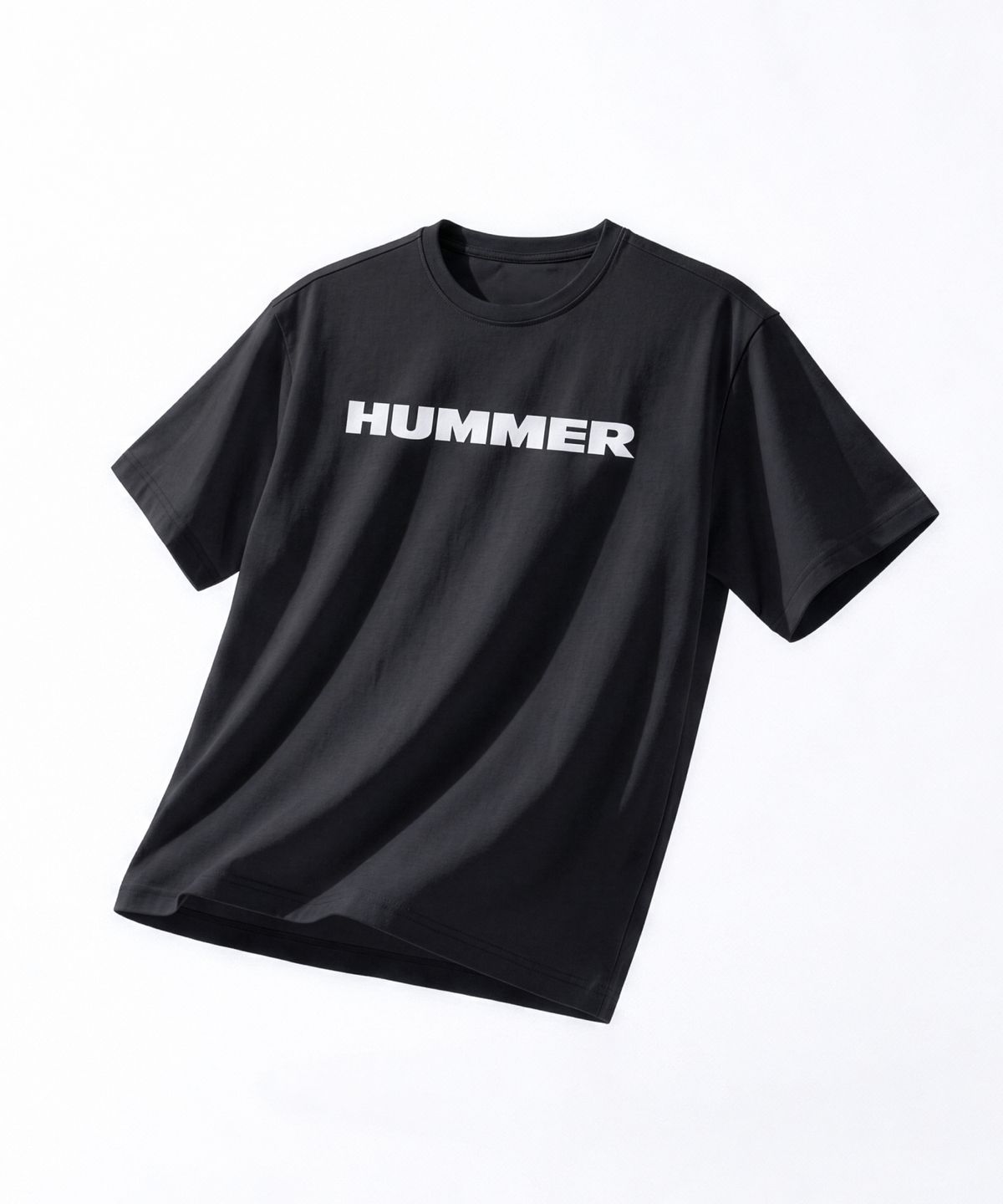 험머(HUMMER) 시그니처 레터링 로고 에어 쿨 기능성 반팔 티셔츠 블랙