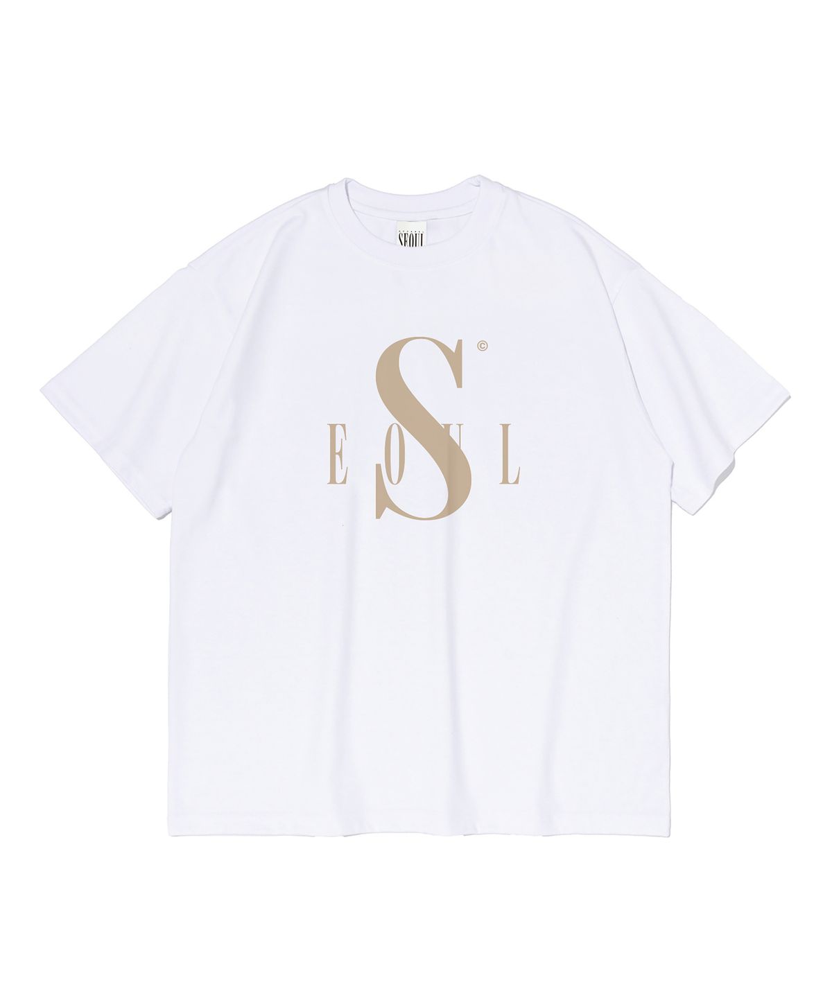 서울어패럴(SEOUL APPAREL) 변형 로고 반팔 티셔츠 (화이트)