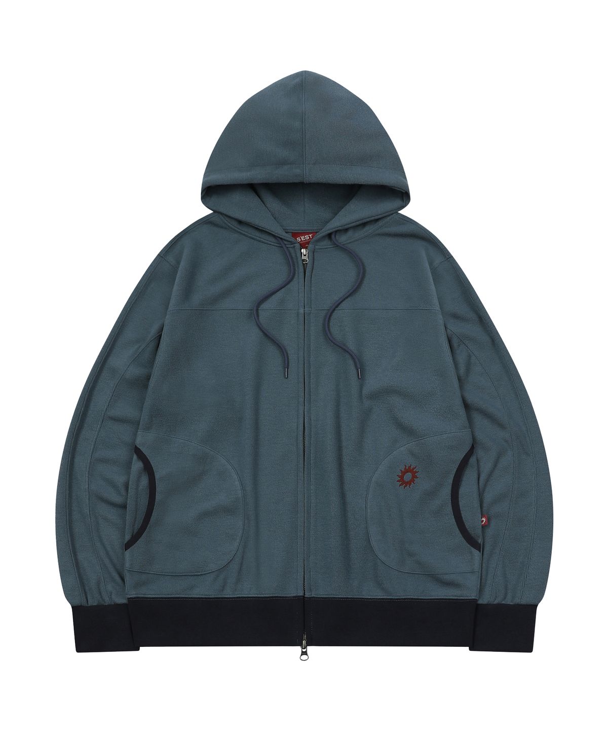 에스이에스티(S'EST) Curve Hoodie Zip Up Deep Blue