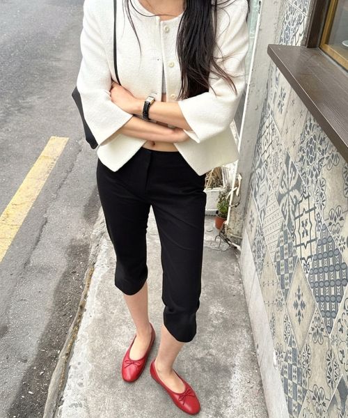 Mid-rise Capri Pants_Black