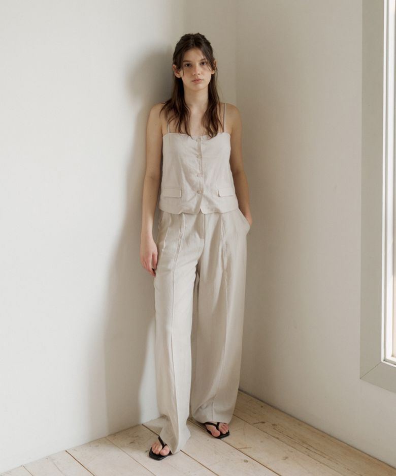 Breeze Tuck Slacks_Beige
