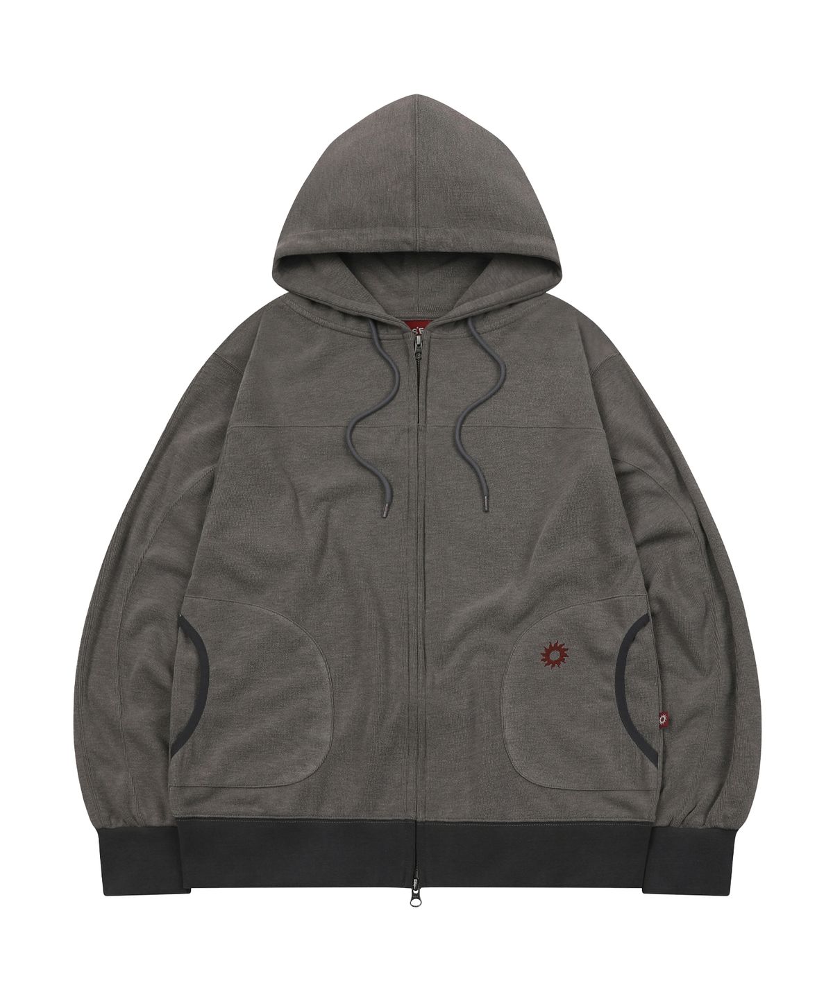 에스이에스티(S'EST) Curve Hoodie Zip Up Deep Gray
