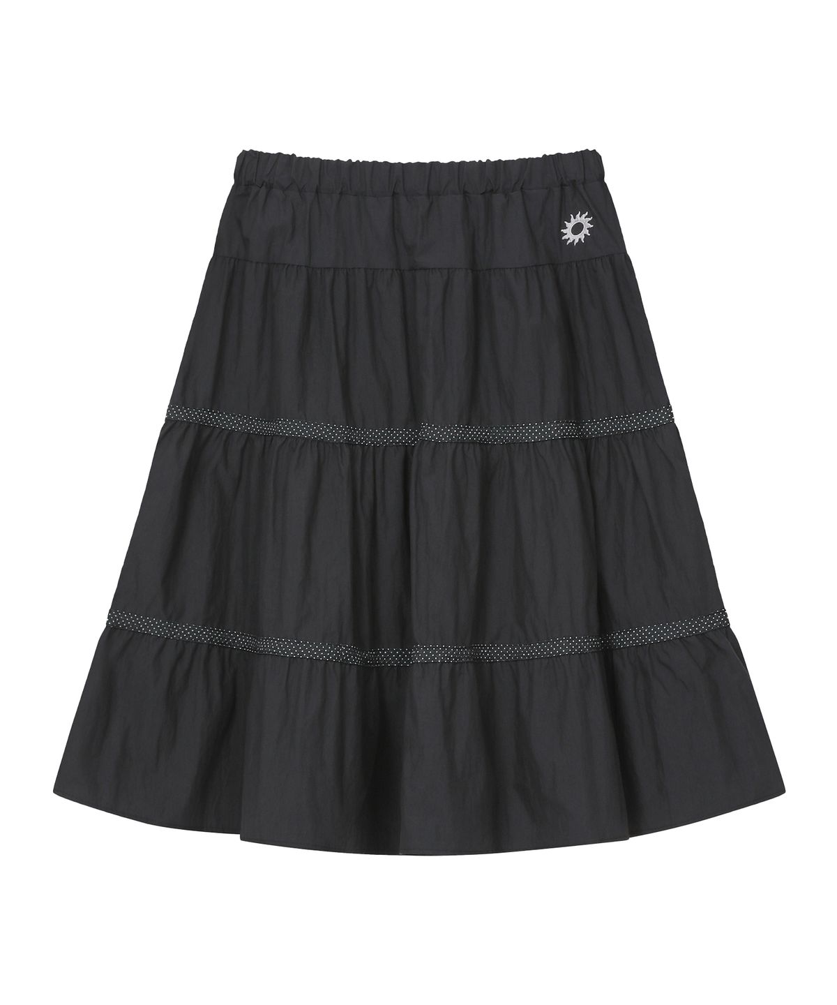 에스이에스티(S'EST) Dot Line Skirt Black