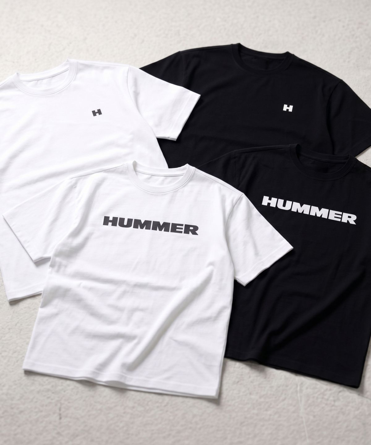 험머(HUMMER) [2PACK] 시그니처 레터링 로고 & H 로고 에어 쿨 기능성 반팔 티셔츠