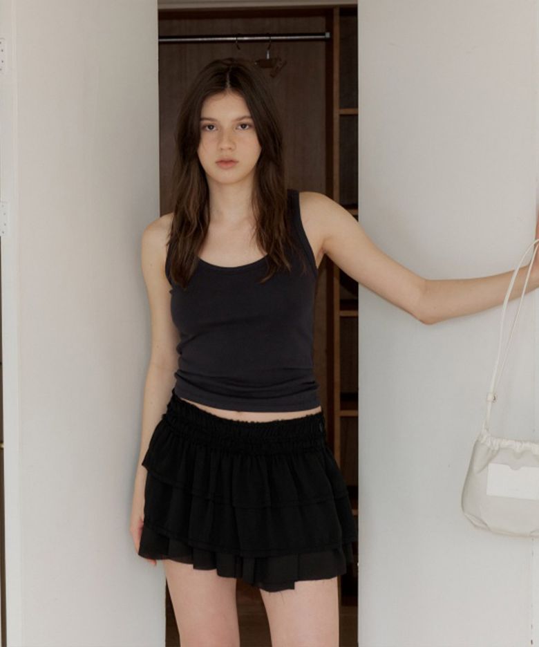 Tiered Frill Skirt_Black