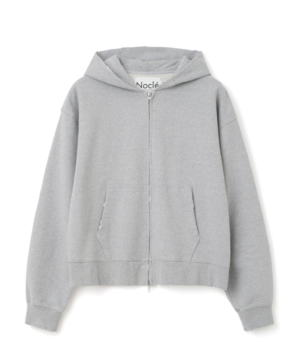 노클(NOCLE) Structure Sweat Hoodie Zip Up Grey