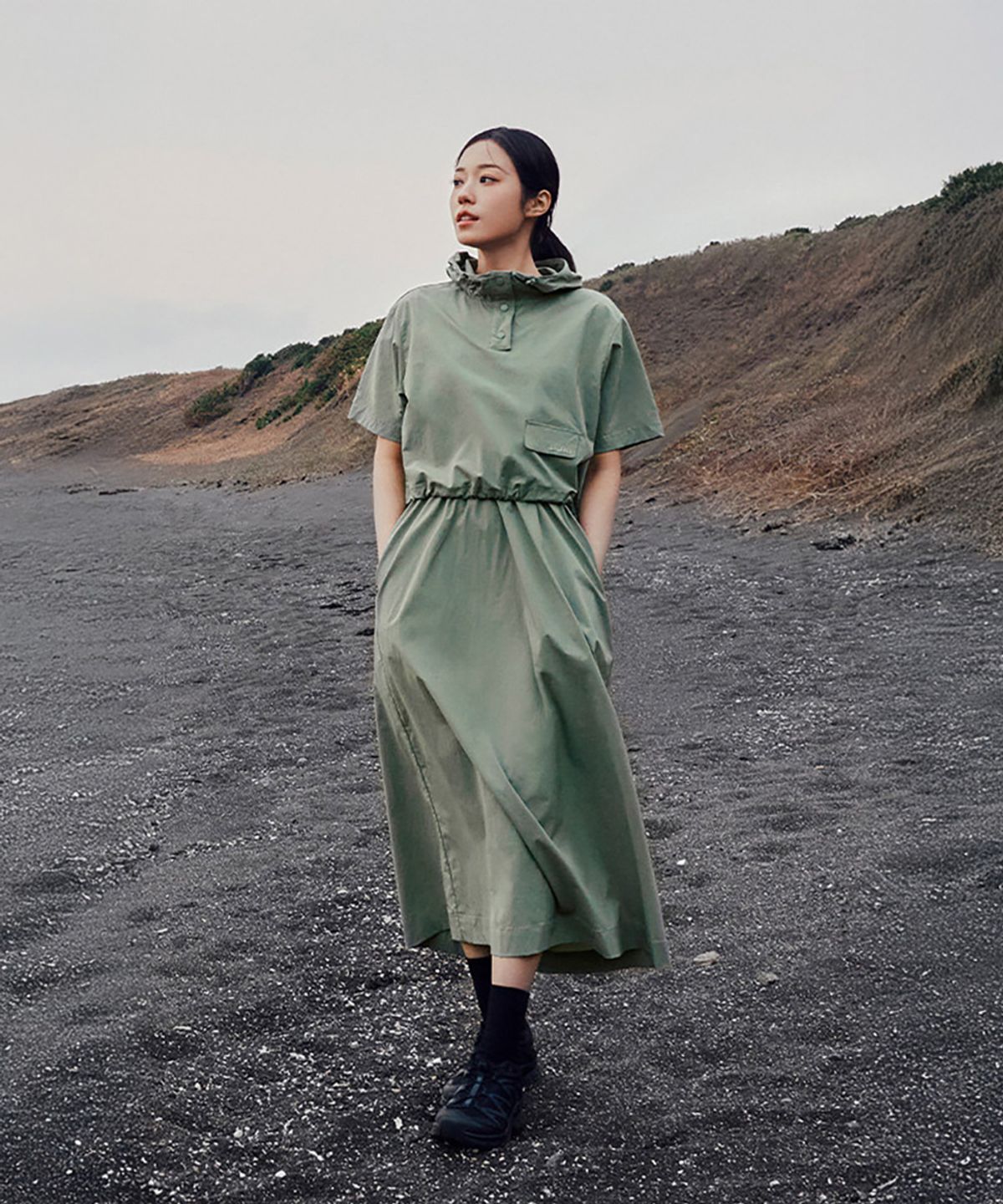 알래스카(ALASKA) 여성 알래스카 후드 원피스4 우븐성_PAG2OO2430