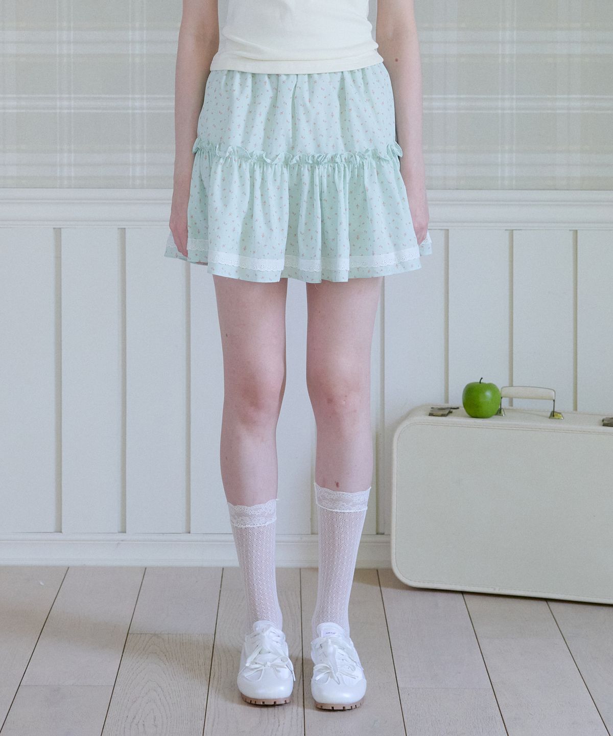핑크파인애플(PINK PINEAPPLE) SERENE POSY MINI SKIRT_MINT