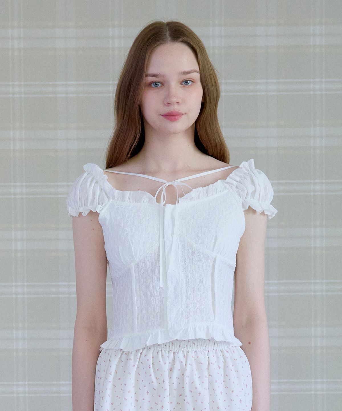 핑크파인애플(PINK PINEAPPLE) PETIT CLOUD PUFF BLOUSE_WHITE