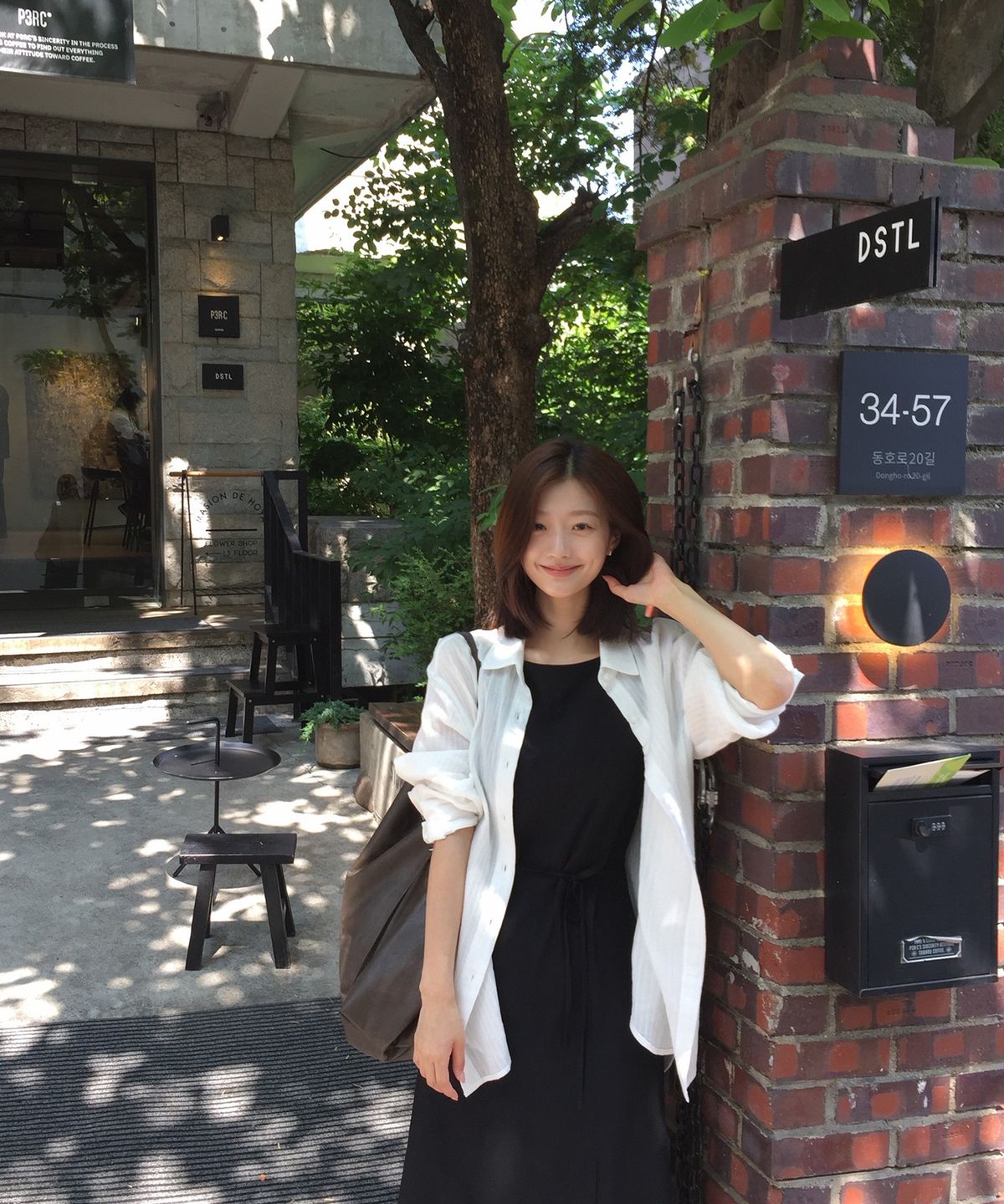 미쏘(MIXXO) 오버핏 시스루 셔츠