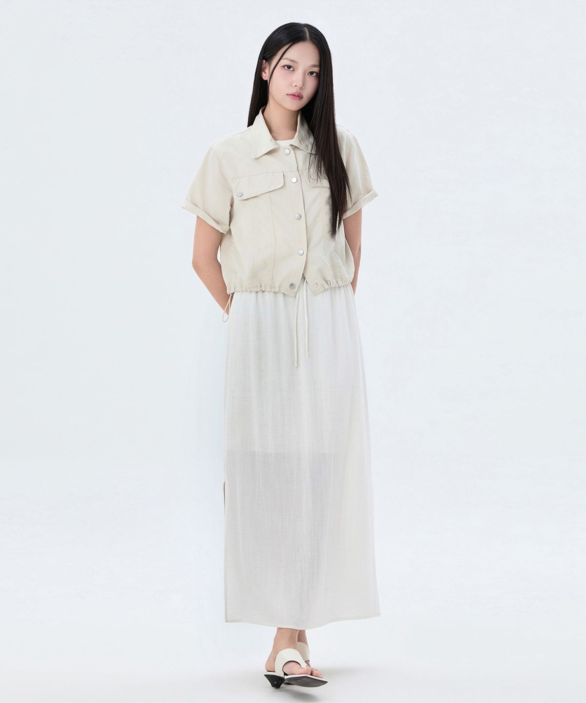 미쏘(MIXXO) 밴딩 롱 스커트_MIWWHG701C