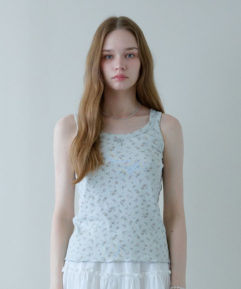 LILT FLORAL BUSTIER TOP_MINT
