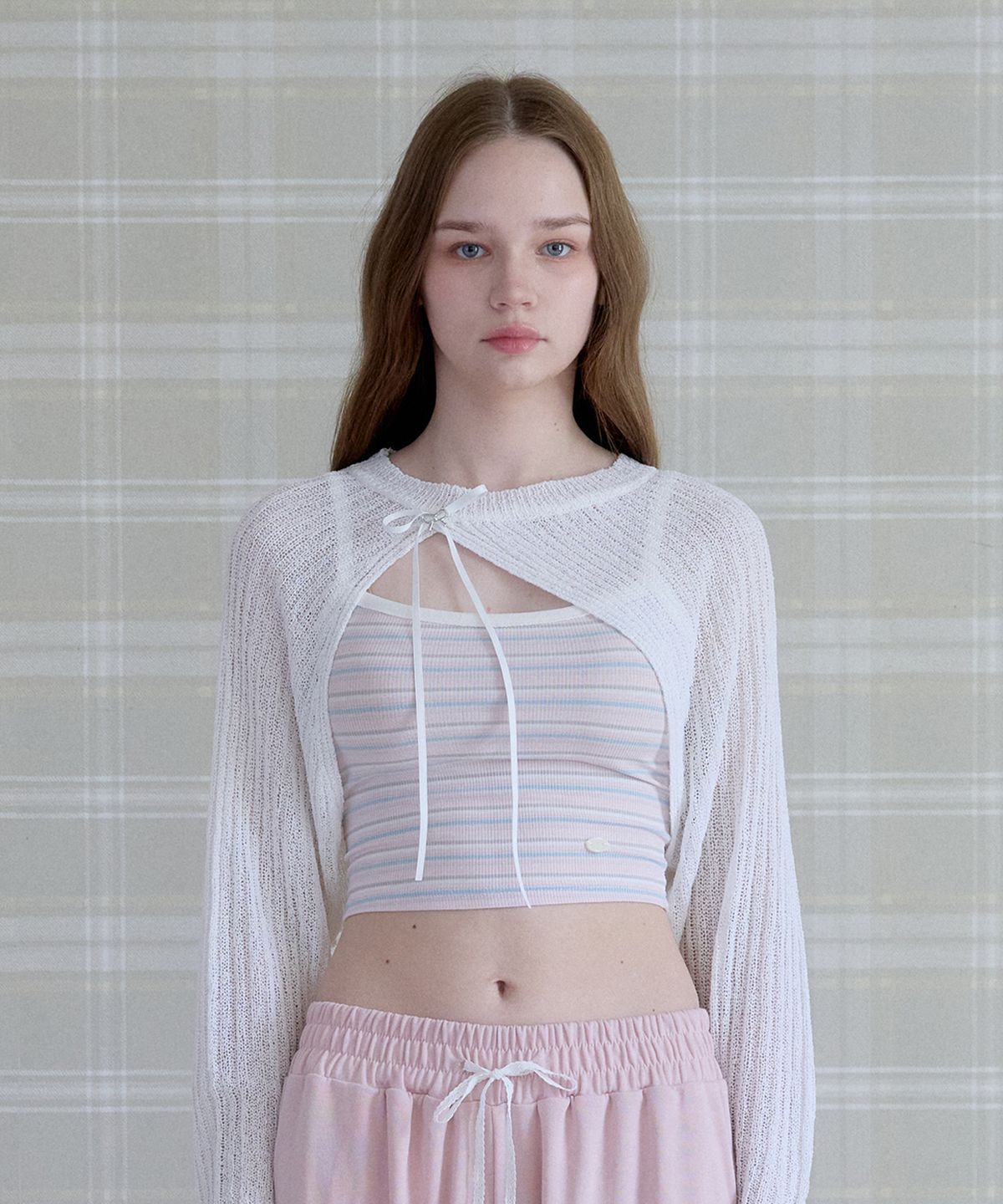 핑크파인애플(PINK PINEAPPLE) COOL WAVE STRIPE TOP_PINK