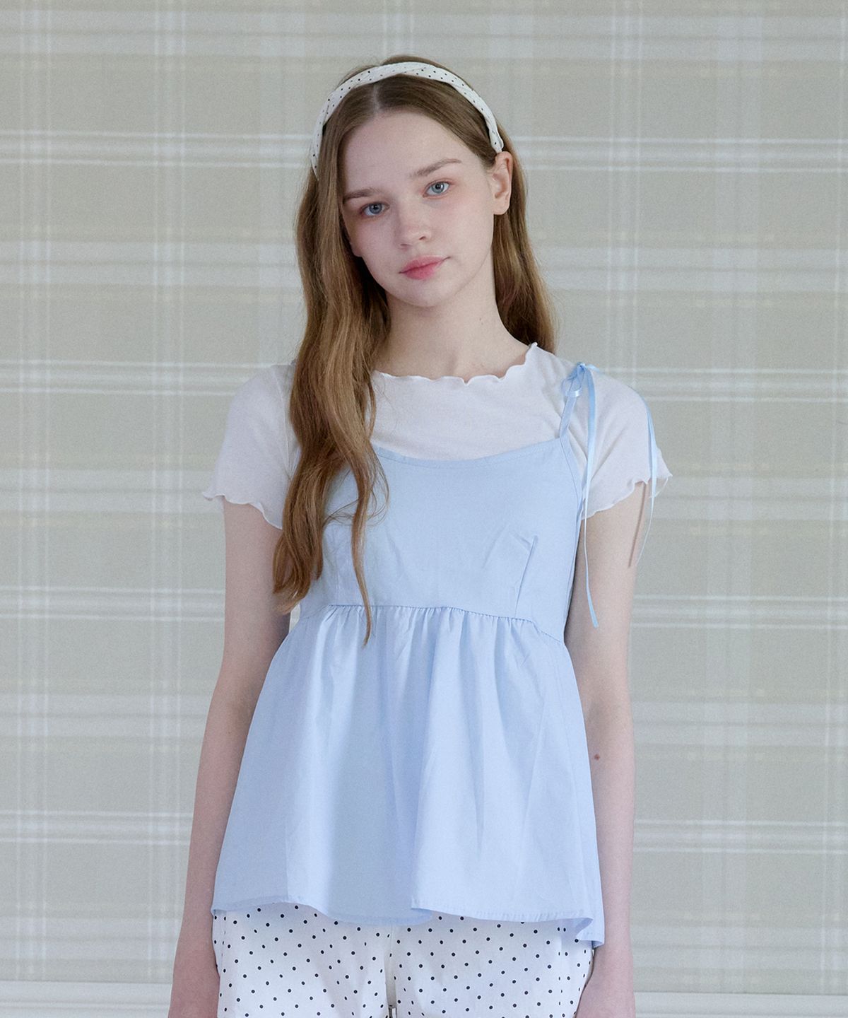 핑크파인애플(PINK PINEAPPLE) MELLOW RIPPLE FRILL T-SHIRT_WHITE