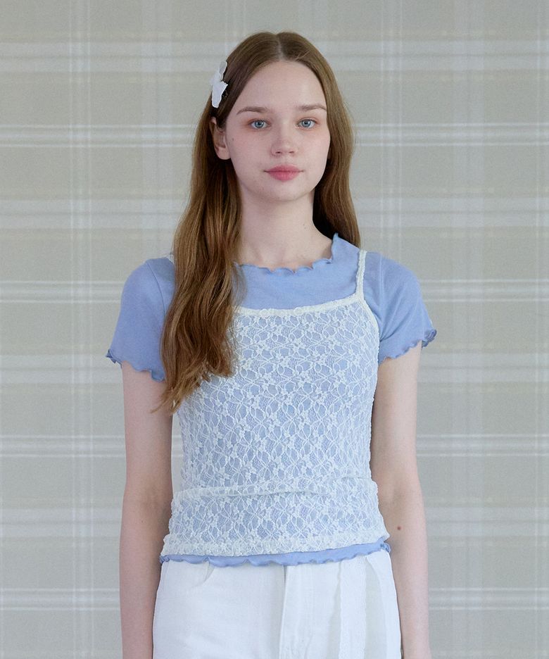 MELLOW RIPPLE FRILL T-SHIRT_SKY BLUE