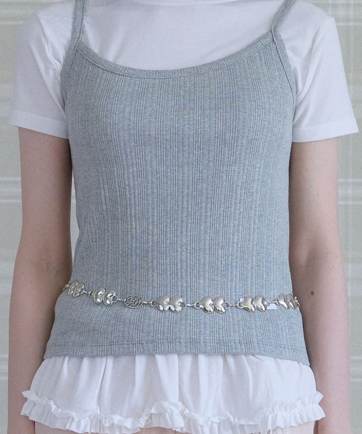 핑크파인애플(PINKPINEAPPLE) SWEETHEART CHAIN BELT_SILVER