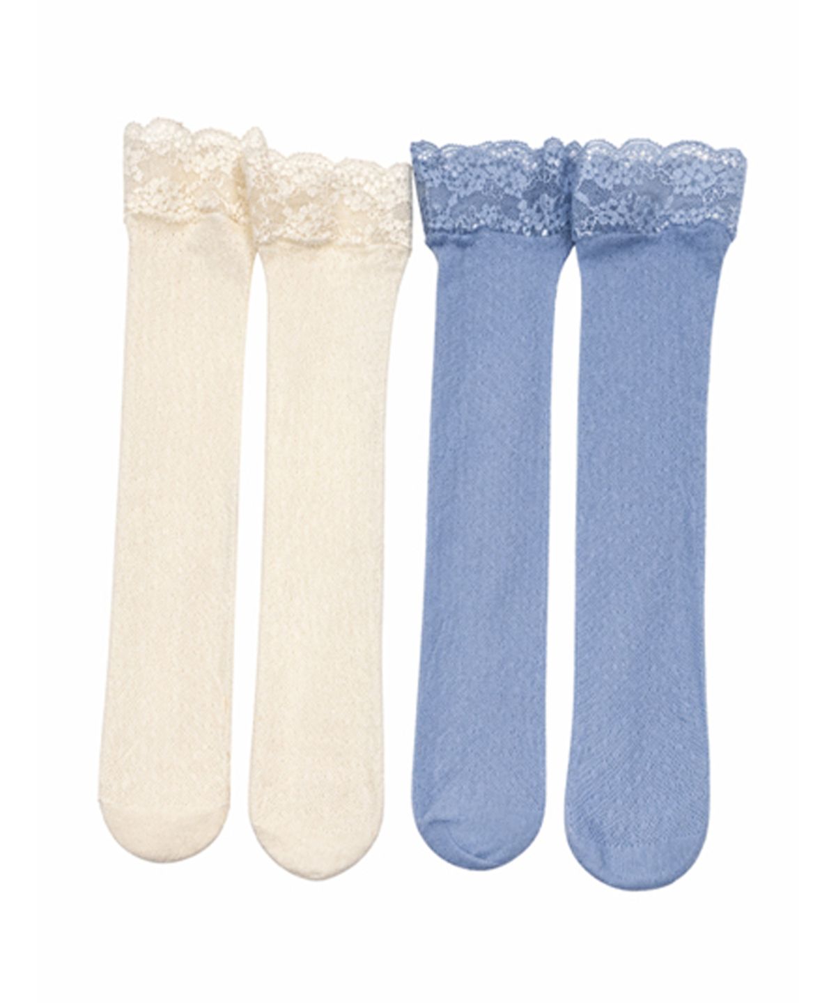 핑크파인애플(PINK PINEAPPLE) [2PCS 1SET] DEWY DOT LACE SOCKS_SKY BLUE