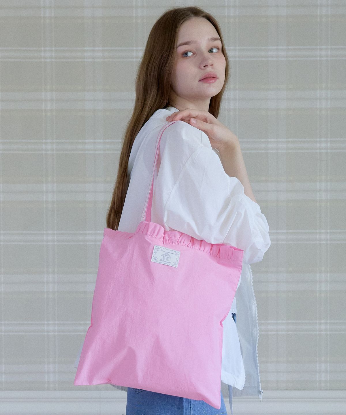 핑크파인애플(PINK PINEAPPLE) DAYLIGHT FRILL ECO BAG_PINK