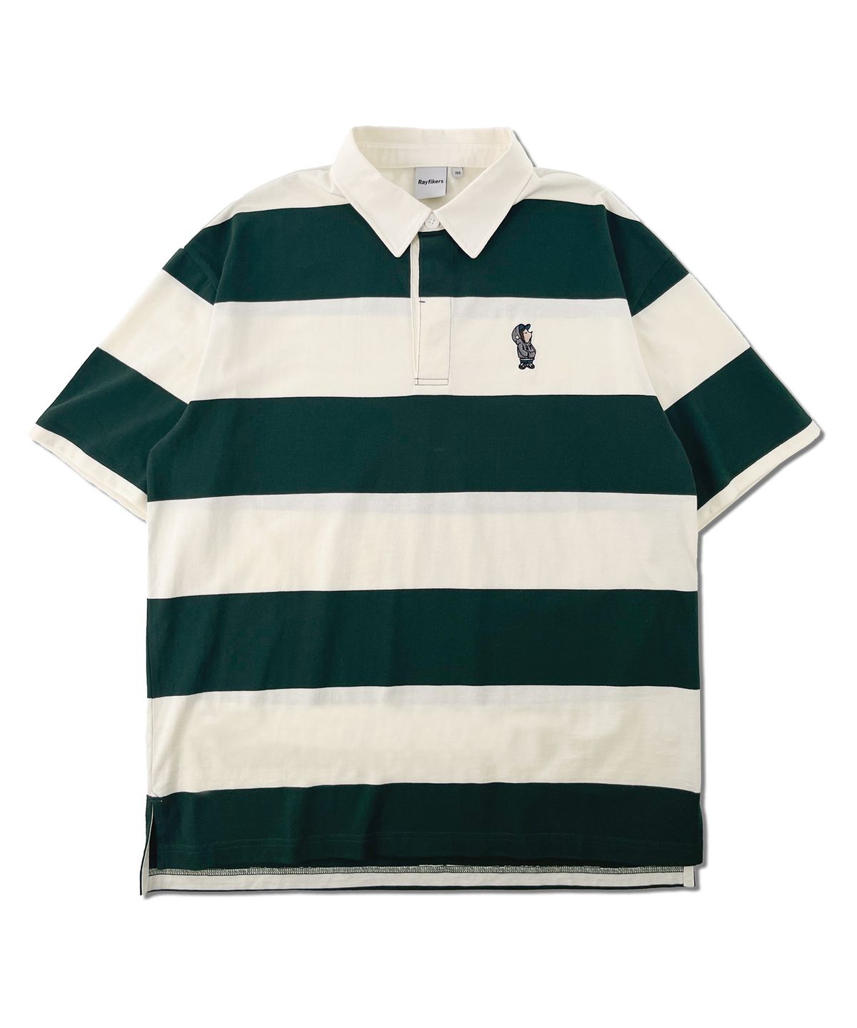 레이피커스(RAYFIKERS) 스트라이프 스몰 엠브로이더드 카라티 MQ2TU275_DARK GREEN