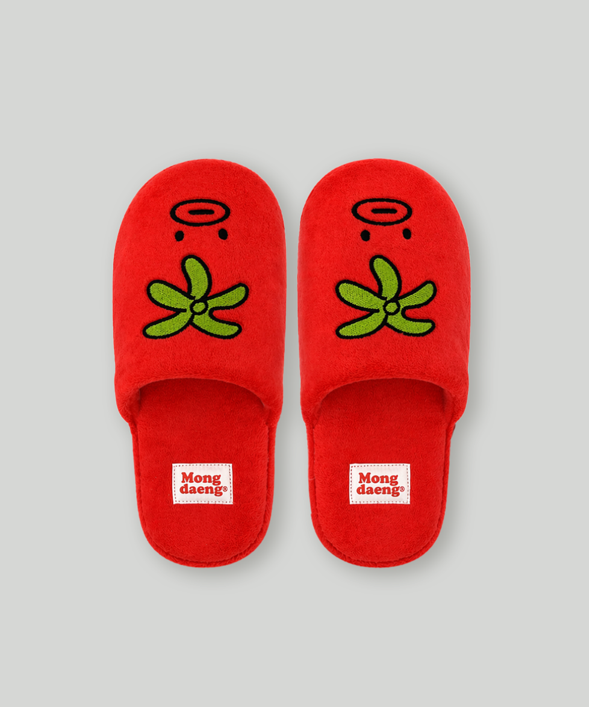 몽댕(MONGDAENG) [Pre-order] Mustache Red Tomathew Room Slippers 웅이아부지 토매튜 슬리퍼