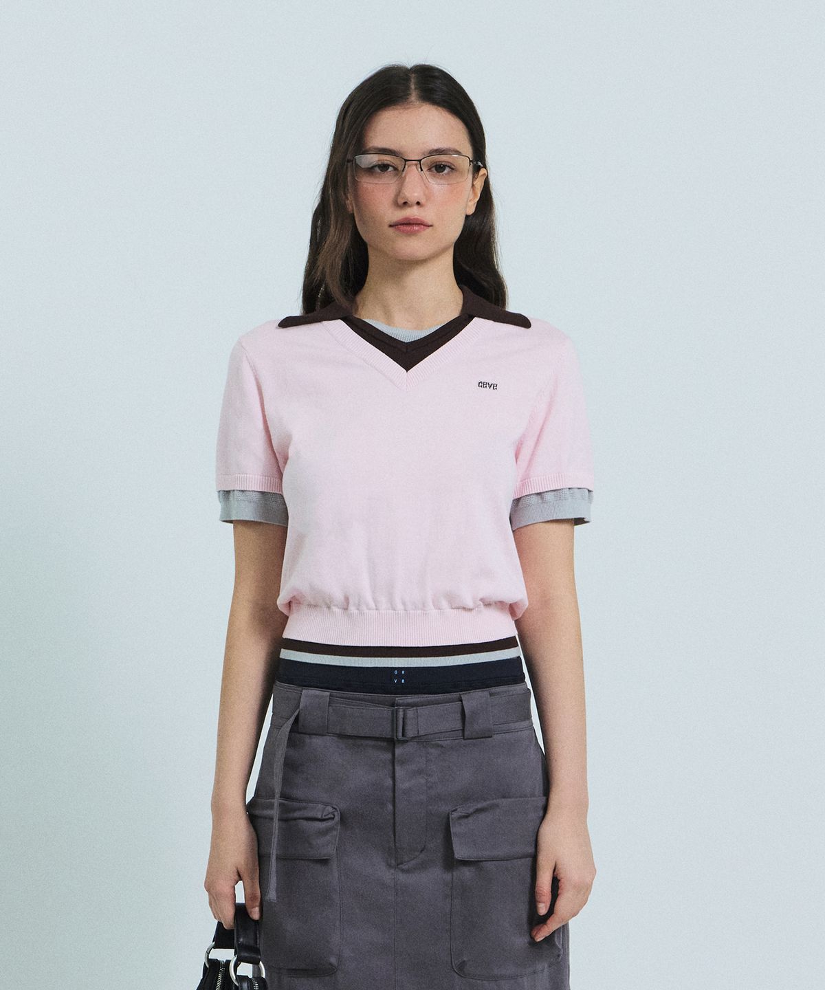 그로브(GROVE) PETRA COLLAR KNIT (PINK)