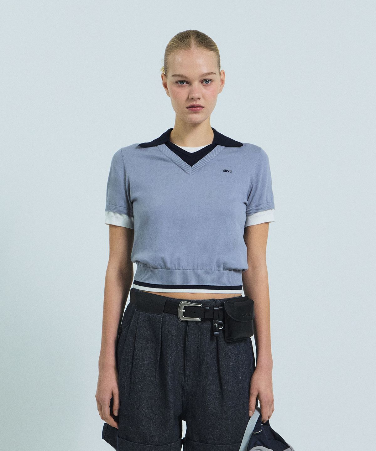 그로브(GROVE) PETRA COLLAR KNIT (GRAY)