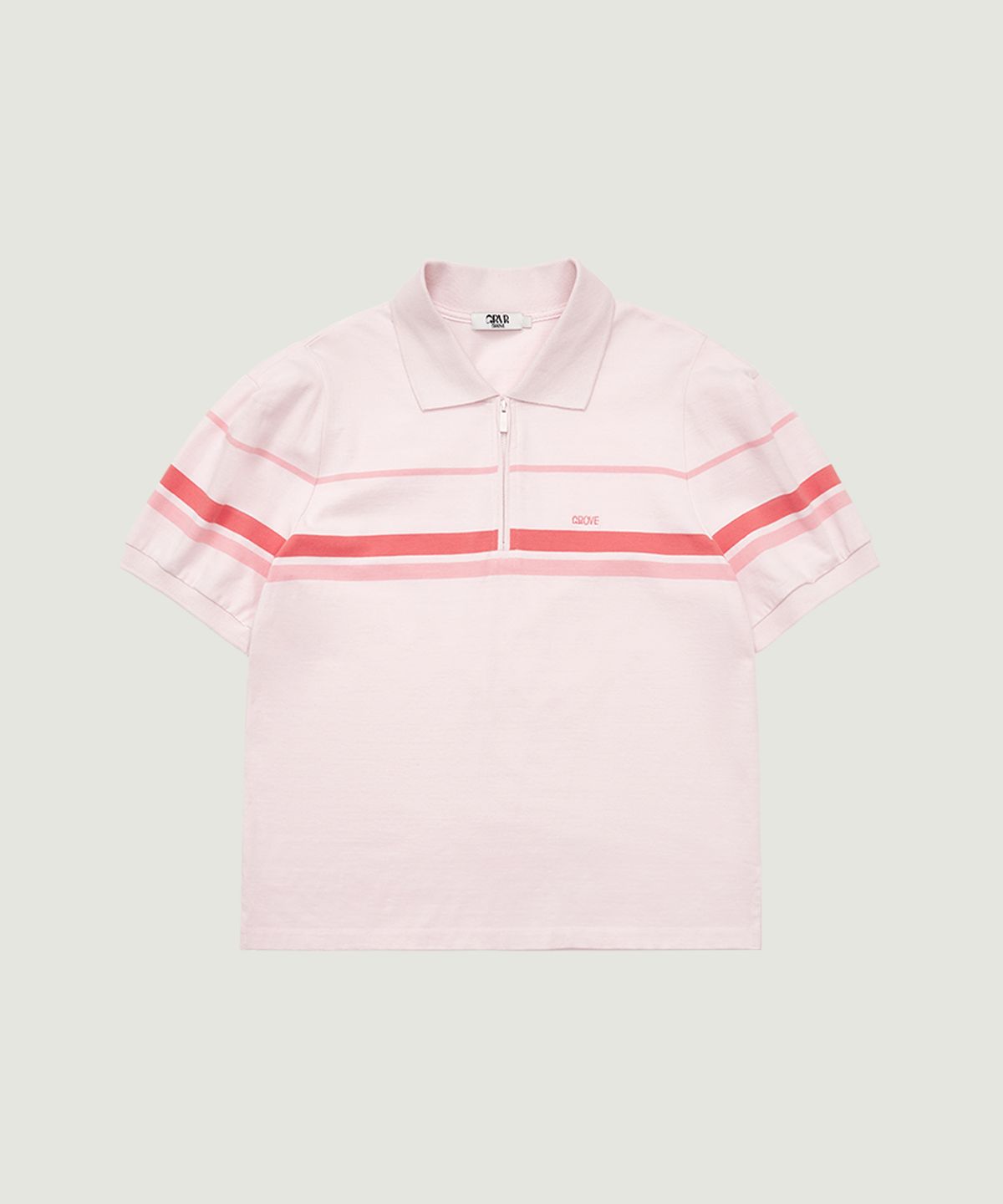 그로브(GROVE) 26SS LIAM HALF ZIP-UP COLLAR T-SHIRT (PINK)