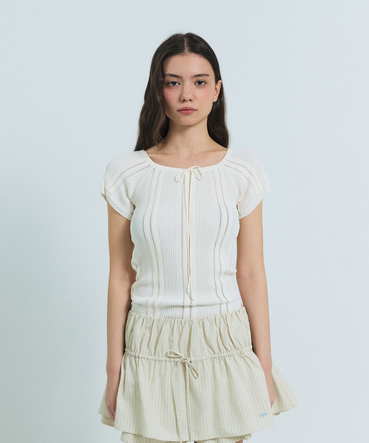 그로브(GROVE) BOWEN H/S KNIT (IVORY)