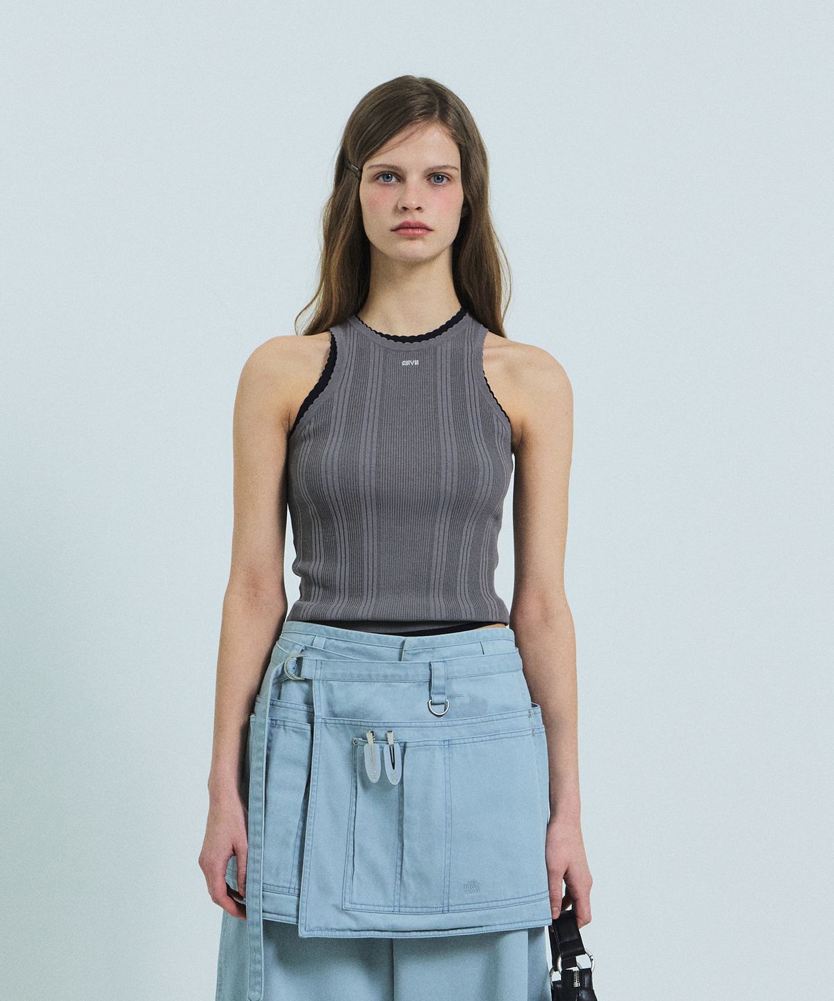 그로브(GROVE) PETAL SLEEVELESS KNIT (CHARCOAL)