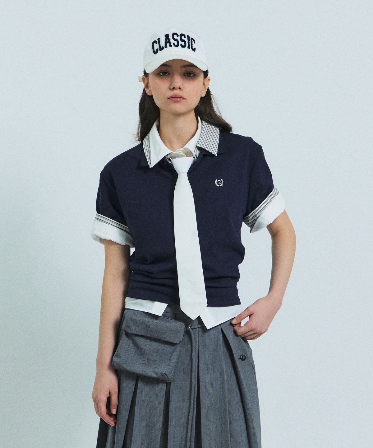 그로브(GROVE) MANON TIE SHIRT (WHITE)