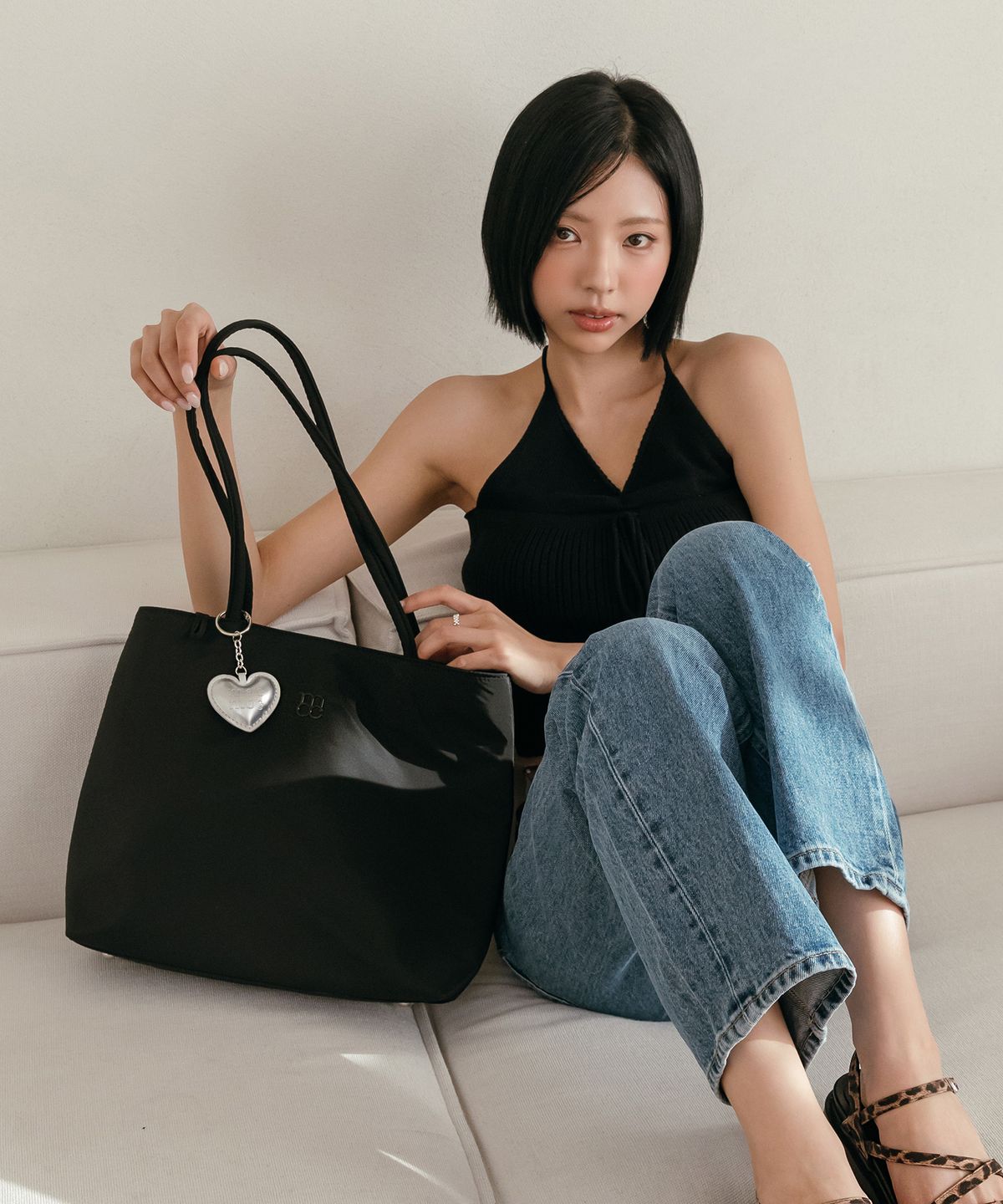 마크모크(MAC MOC) Lave 레브 나일론 스퀘어 쇼퍼백_3colors